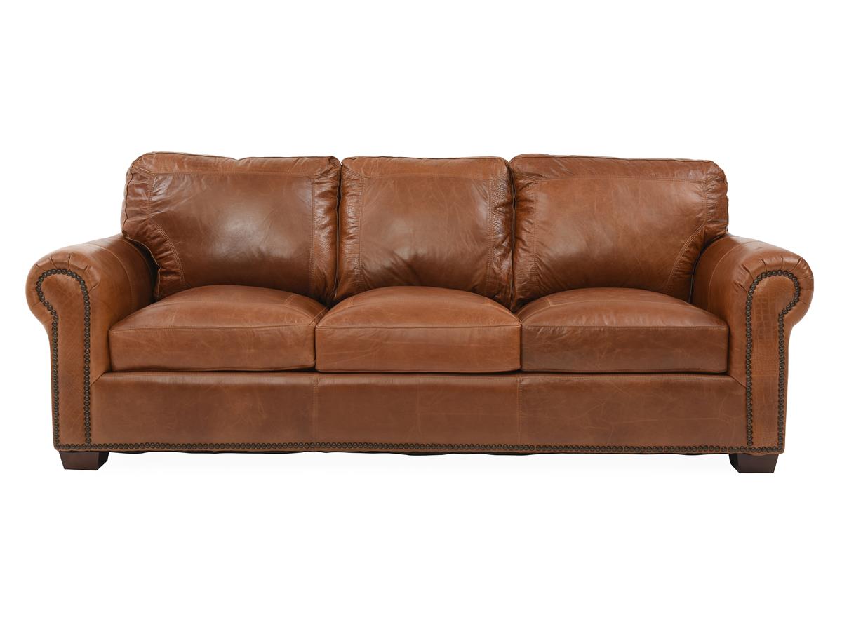 vanna top grain leather club sofa